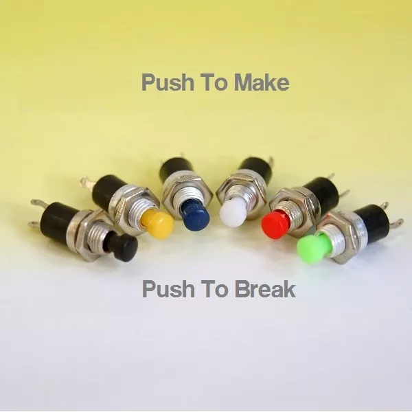 Miniature SPST Momentary Push Button Switch Push To Make / Push To Break