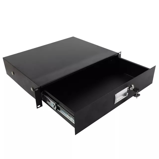 Server Cabinet Case 19inch Rack Mount DJ Locking Lockable Deep Drawer w/ Key 2U Server Cabinet Case 19inch Rack Mount DJ Locking Lockable Deep Drawer w/ Key 2U