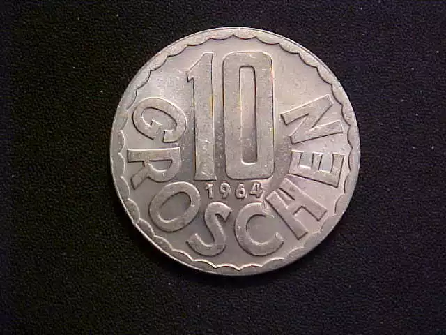 1964 Austria 10 Groschen Aluminum KM# 2878 - Choice BU Collector Coin!-d9068xqc 2