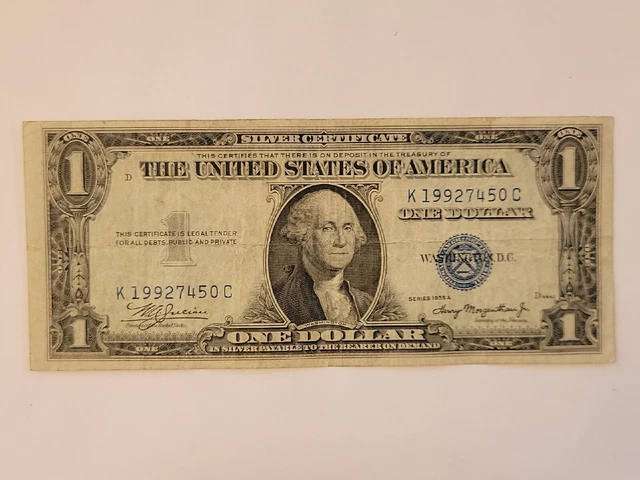 Series 1935 A One Dollar $1 Blue Seal Note US federal bill 290