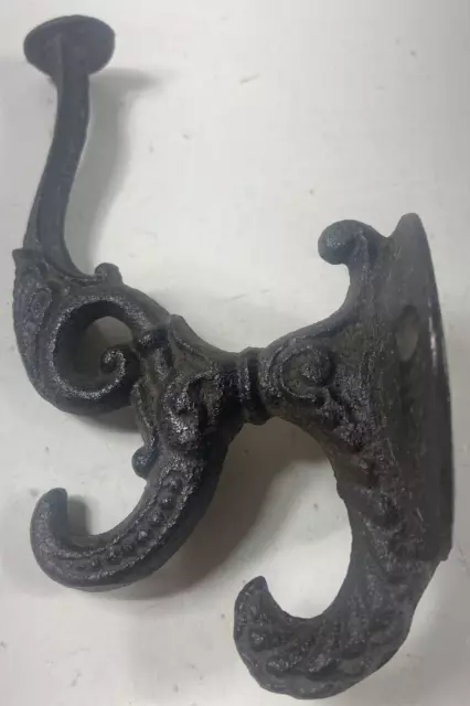 Cast Iron Coat Hook Patina Collector Home Office Victorian Decoration Hat Rack