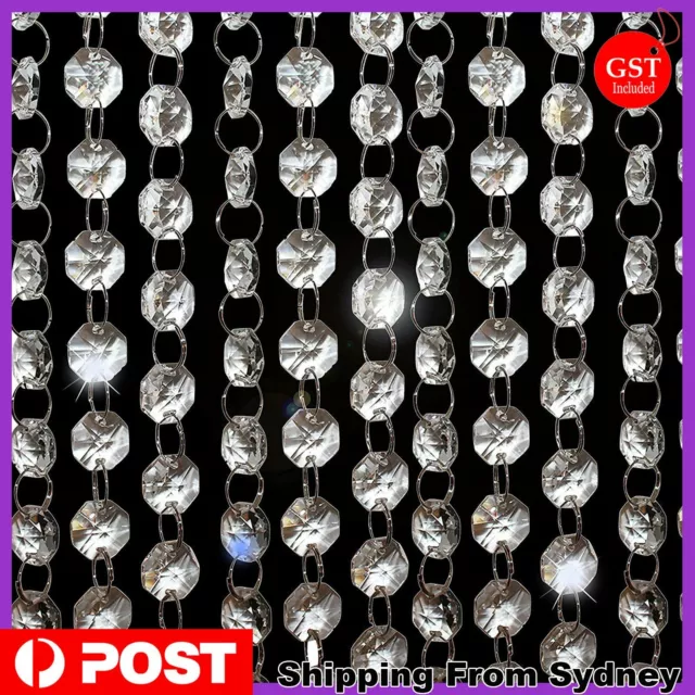 2x 1M Acrylic Crystal Bead Chandelier Curtain Wedding Hanging Drop Wedding Decor