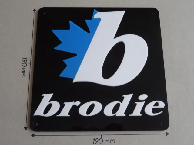 BRODIE Bikes, Brodie Acrylic Cycling Sign, Black, White & Blue & White: 190mm