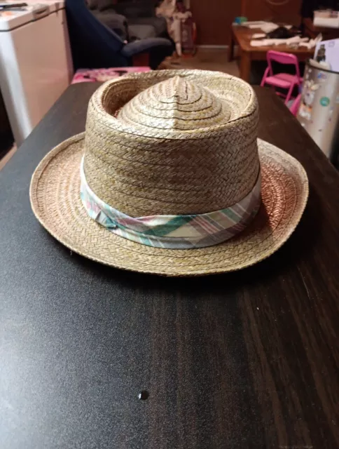 Vintage Dobbs 7 1/4 Genuine Coconut Straw Hat . Check Out My Other Hats Too...