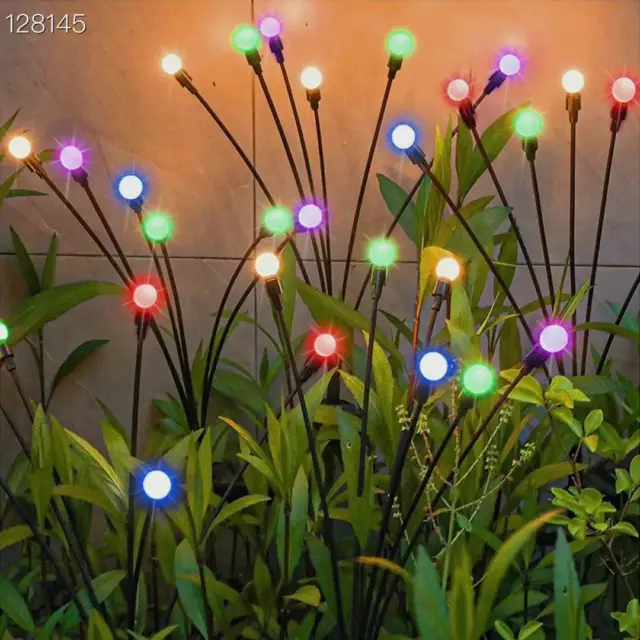 2/4-Pack Solar Gartenlichter 8 LED Firefly Solarlampen Glühwürmchen Lichter