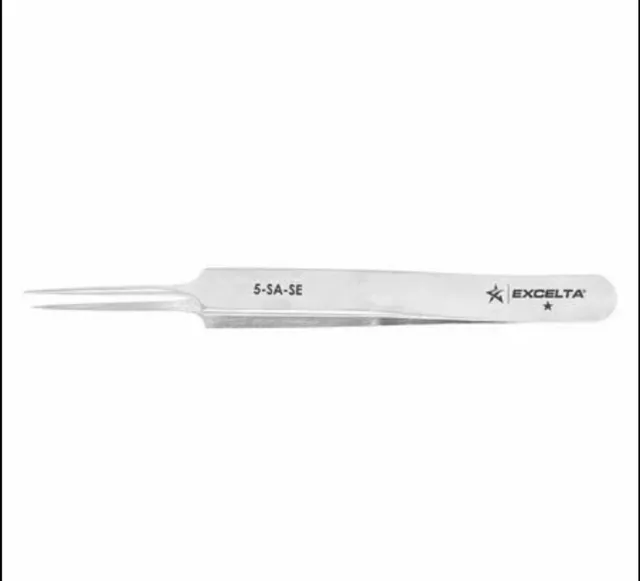 Excelta 5-Sa-Se Tweezer,Very Fine,4-1/4 In. L,Ss