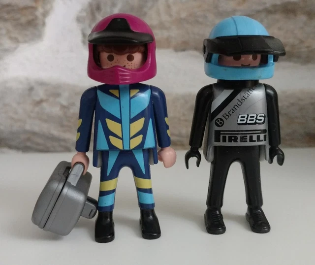Playmobil Pilote Motard Avec Quad Vert Et Jaune - Set 4427 Occasion, Manque Les Lunettes