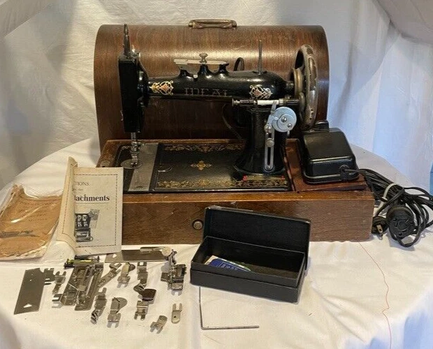 1800S VERY RARE Antique Ideal Portable Electric Sewing Machine Model T3