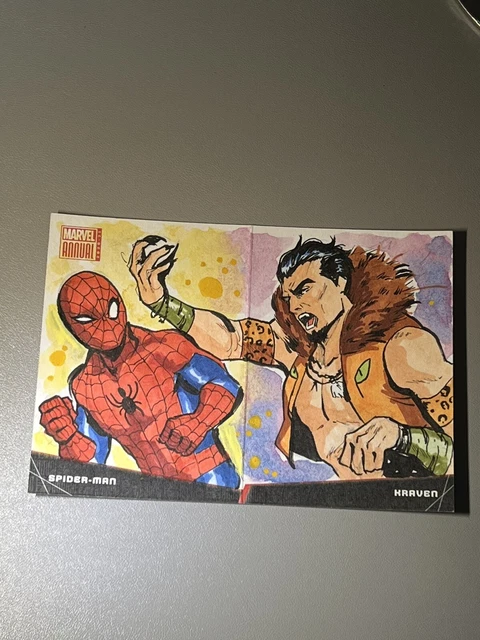 2021 Marvel Annual Battle Booklet SKETCH CARD Spider-Man /Kraven - Nahu Ruiz