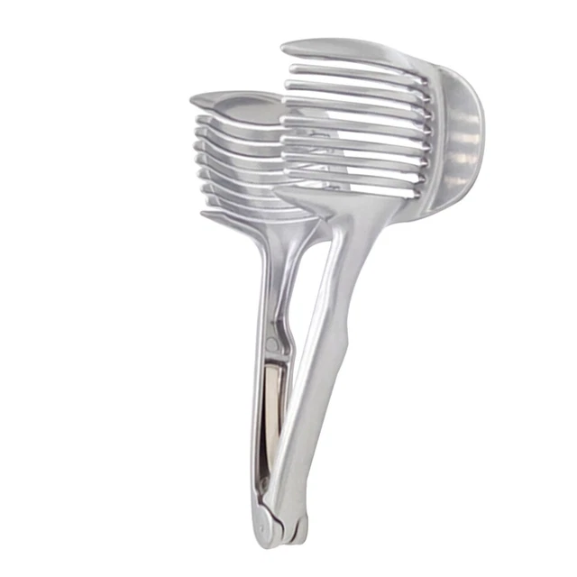 Porta Fette Per Cipolle In Acciaio Inox 2 Pezzi: Affetta Verdure E Carne Con Lame Affilate