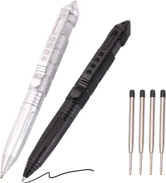 2 Pack Pen Set with 6 Black Ballpoint Refills for Writing