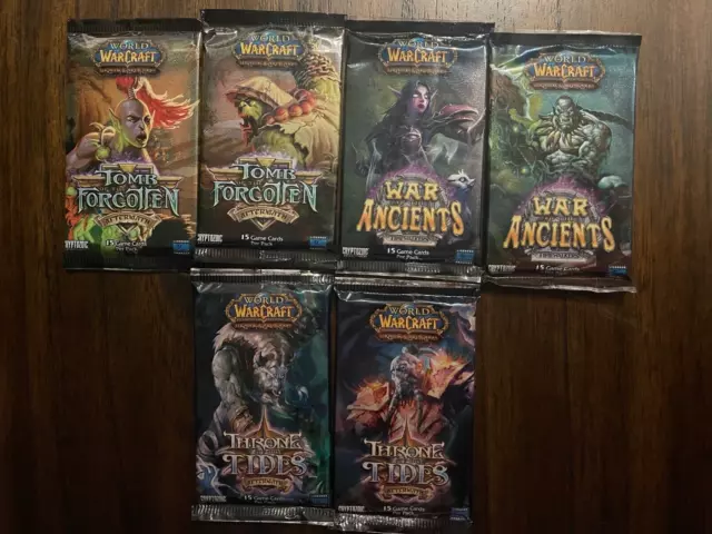 World Of Warcraft Card Game Booster Lot Of 6 Packs Sealed Loot Cards Wow Mount