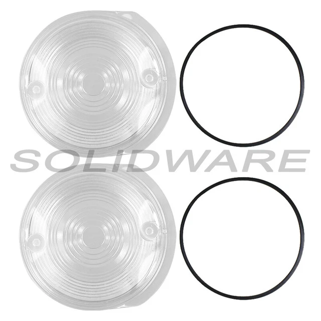 SET Blinkerkappen rund, vorne weiss (E) für MZ ETZ, TS, SIMSON (mit Dichtung)