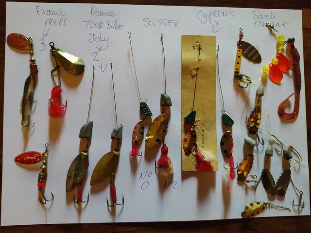 Lot De 45 Leurres De Pêche Anciens – Vintage – État D'origine (voir Photos)