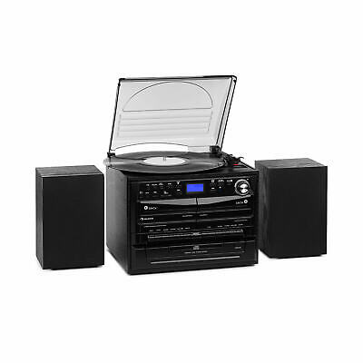 Chaine stereo Mini HiFi CD USB platine stereo k7 encodage MP3 2 enceintes - Noir