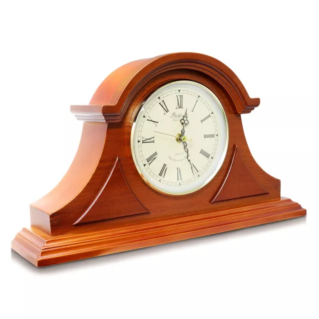 Bedford Clock Collection Mahogany Cherry Mantel Clock With Chimes 2