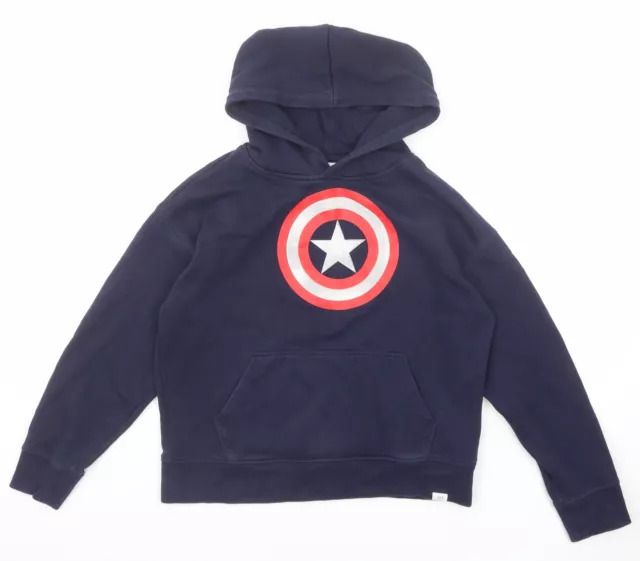 Felpa con cappuccio pullover blu cotone Gap Boys taglia 10 anni - Captain America