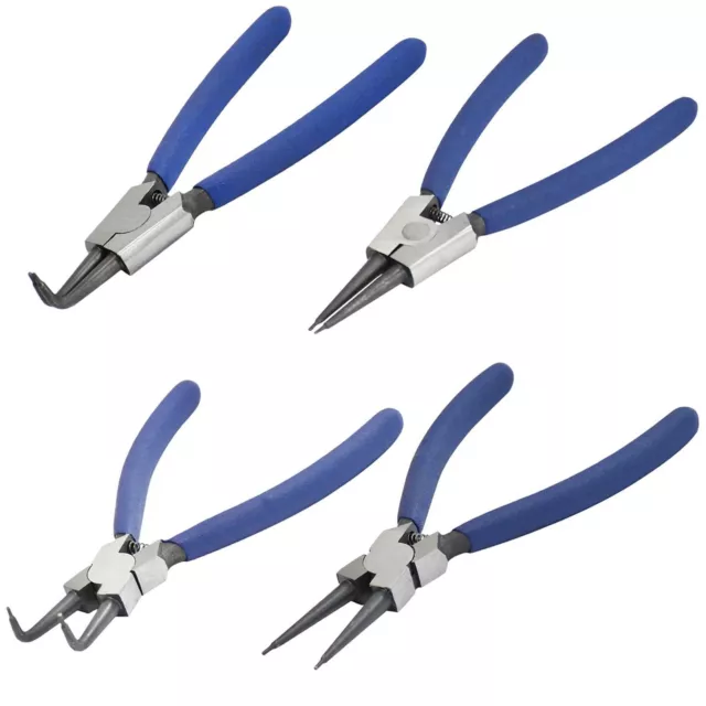 4 PC 6" Circlip Pliers Internal External Bent Nose Straight Tip Snap Ring UK