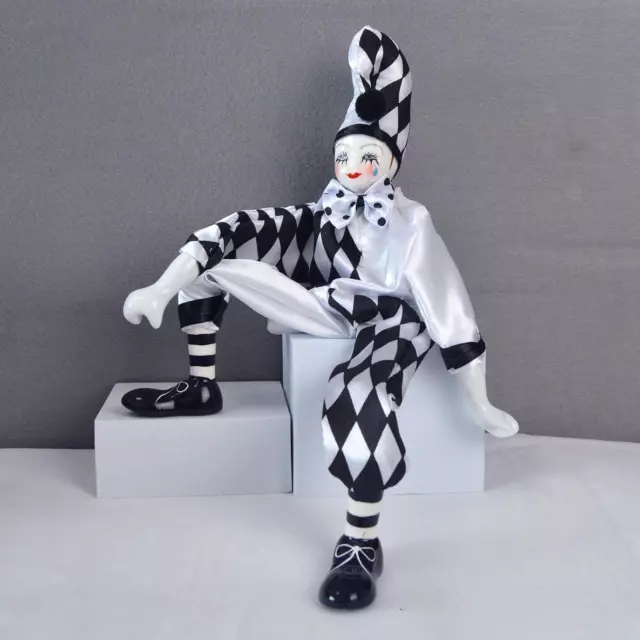 Porzellan-Clown-Puppe, Vintage-Harlekin-Puppe als Partygeschenk,