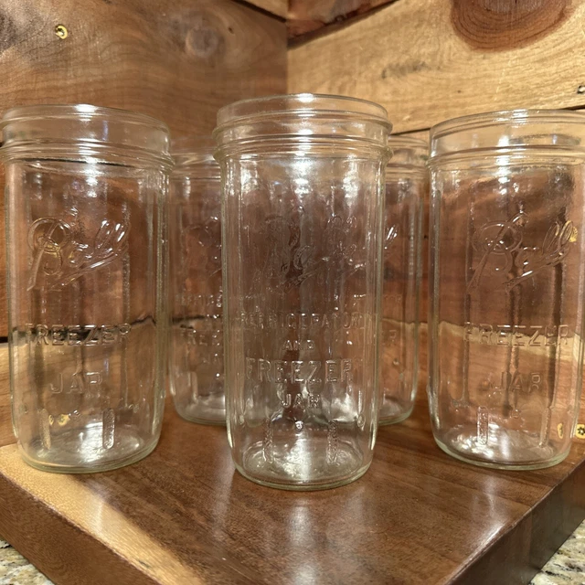 5 Vintage Ball Refrigerator Freezer Jars 22 oz 2 embossed styles Rare!! #13 5 Vintage Ball Refrigerator Freezer Jars 22 oz 2 embossed styles Rare!! #13