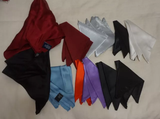 Huge Lot of Men's Pocket Squares Asst. Patterns & Colors (Lot of 3 100% Silk)