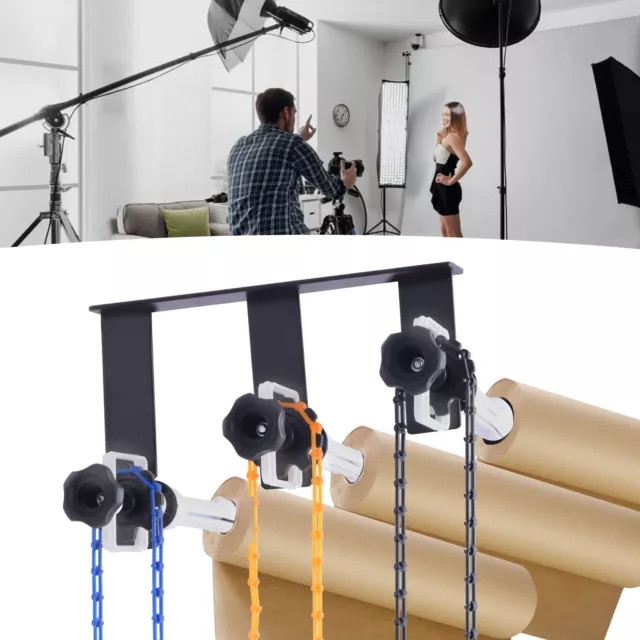 Photography 3 Roller Backdrop Wall Mount Manual Background Roller Support System