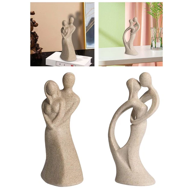 Sculpture artisanale en résine de statue de couples nordiques pour le décor de