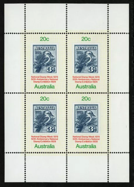 Australia #SGMS695 MNH M/S 1978 Kookaburra Stamp Week [687a MiBl4]