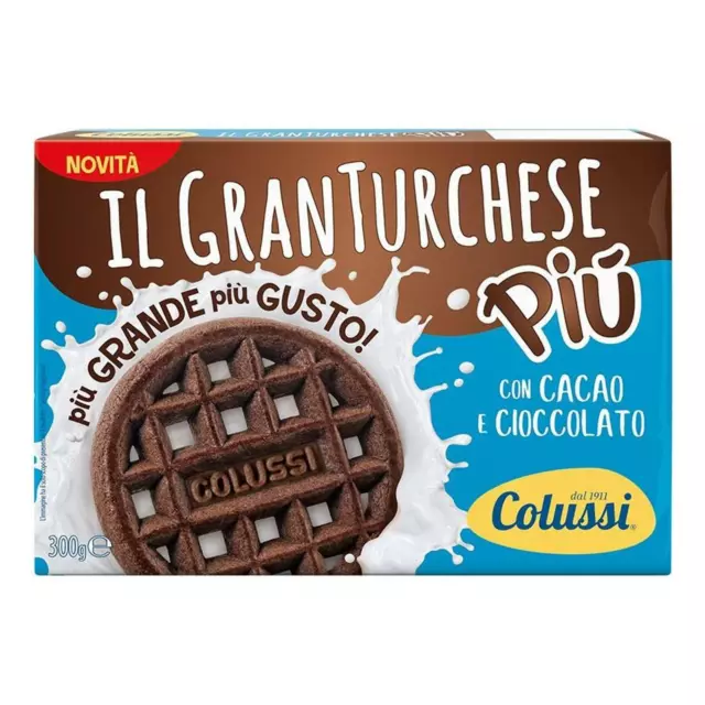 Biscuits Colussi Le Gran Turquoise Piu' Cacao Pack 300GR Sablé Granturchese