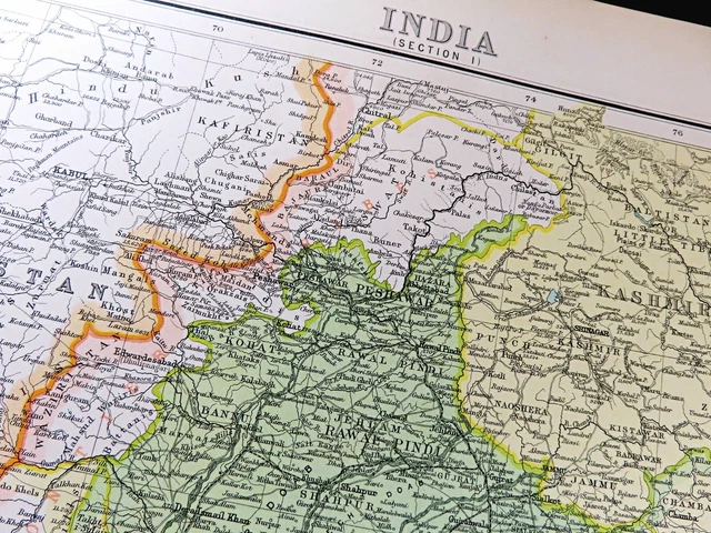 India Map Rajputana MAP OF INDIA Indian Empire Jaipur Karachi Rajputana Sindh Province ...