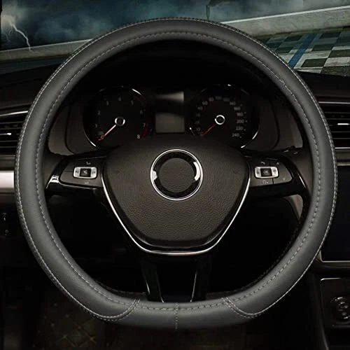 Pahajim Couvre Volant de Voiture en Cuir de D Forme 38 CM/15 '' avec Durabilité