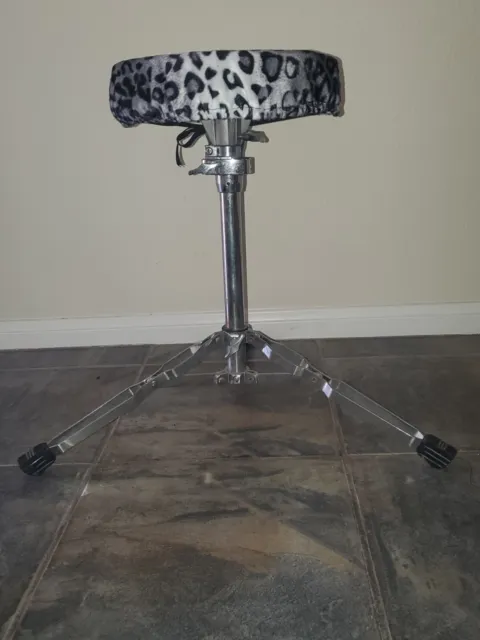 Drum Seat Cover Snow Leopard Print small round stool cover