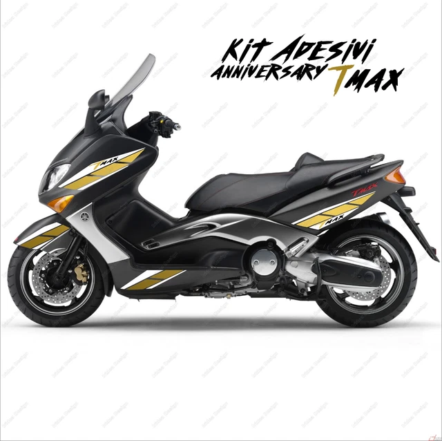Adesivi Protettivi Per Yamaha Tmax 500 2001-2007 - Effetto Carbonio Con Grafica Oro, Protezione Pedane