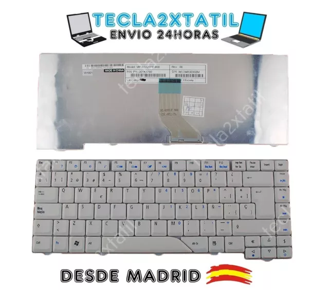 TECLADO GRIS / BLANCO ESPAÑOL para PORTATIL ACER ASPIRE 4710G Series NUEVO SP