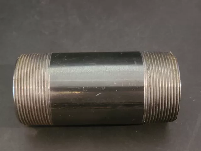 NEW, NO BOX 2" Inch  x 5" Inch Black Iron Nipple