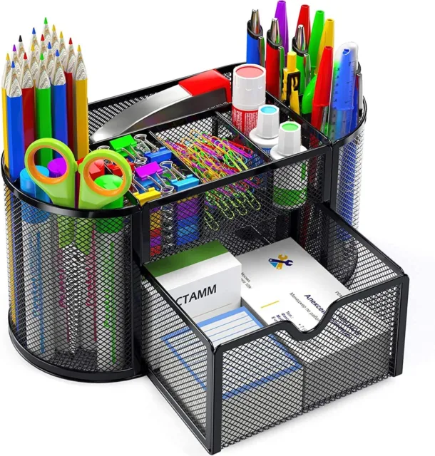Schreibtisch Organizer Mesh Metall Büro Schublade Stiftehalter Ordnungssystem DE
