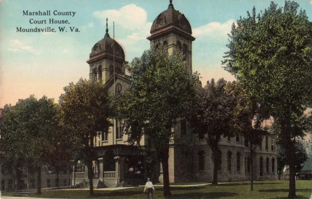 Marshall County Court House Moundsville West Virginia WV c1910 Postcard