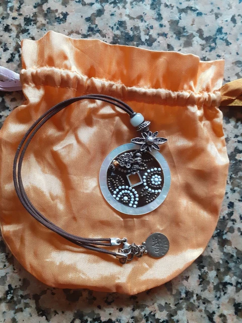 Sautoir Croix Nacre blanche et or - Gris Bijoux