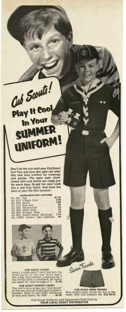 1968 Cub Scout summer Uniform Official Boys Scouts BSA Vintage Print Ad