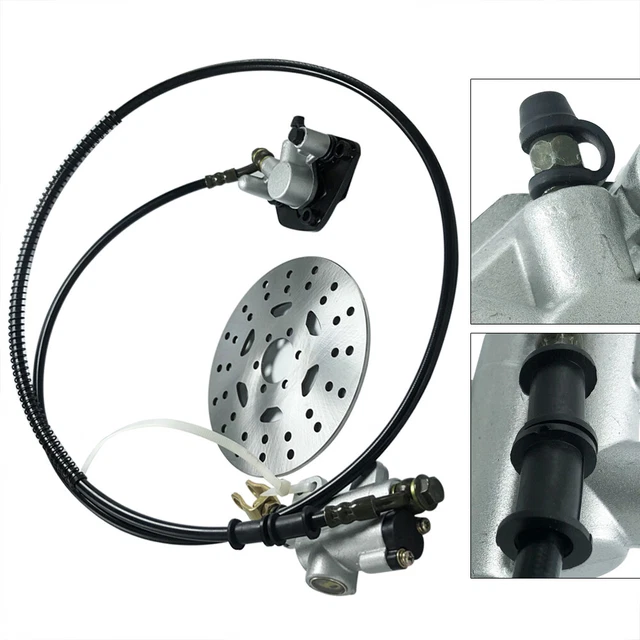 REAR HYDRAULIC BRAKE Master Caliper Assembly+Disc Rotor Kit For ATV Go