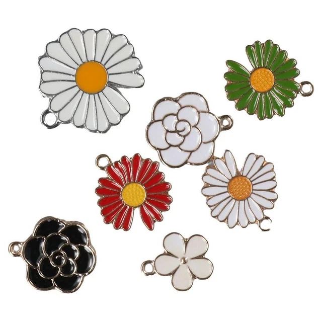 Legierung Blumen charms anhänger Farbig Emaille Charm baumeln  DIY