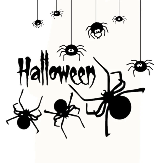 Preciosa Pegatina Frigorífico Halloween Ventana Negro