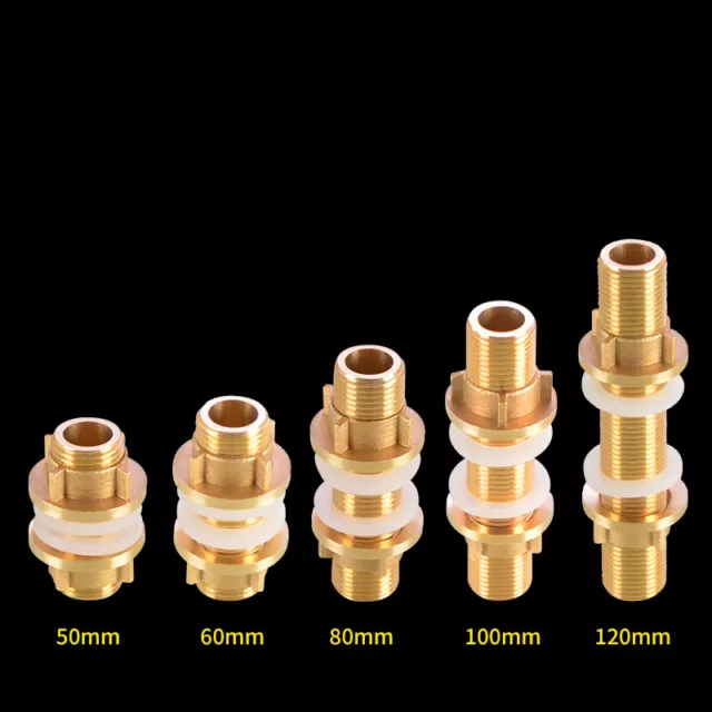 1/2" BSP Water Tank Connector Brass Male Thread Water Tower Joint 30-120mm
