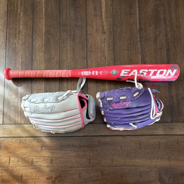 Lot De 3 Gants De Baseball/softball Pour Enfant, Marques Franklin Et Wilson, Multicolore