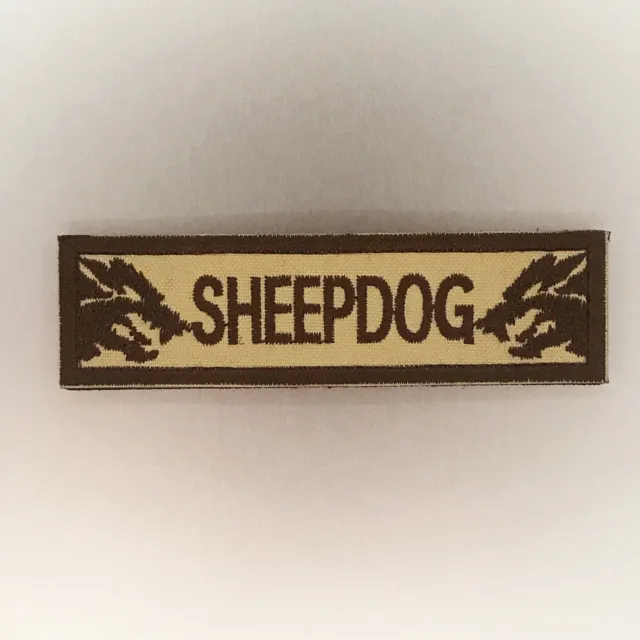 Sheepdog Patch — Badge Embroidered Hook and Loop — Green Army Military Dog