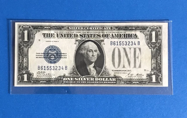 1928 A  $1  Silver Certificate  FUNNY BACK   XF+  REDUCED!!   (c422)