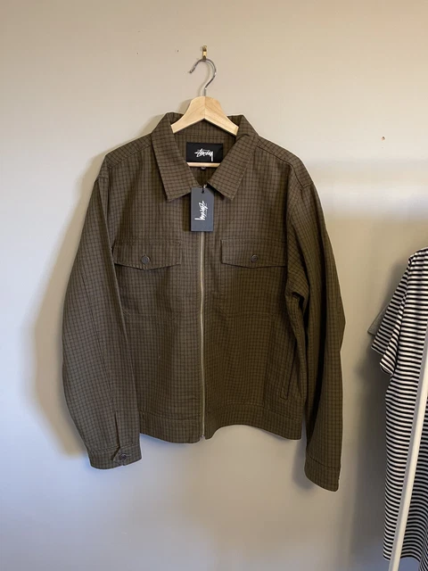Clothing Stussy Check Garage Jacket M】ステューシー レザーパッチ