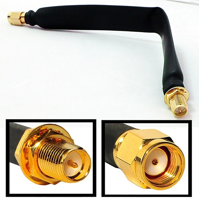 Câble d'extension coaxial plat RPSMA 25 cm mâle à RPSMA femelle pour adaptate