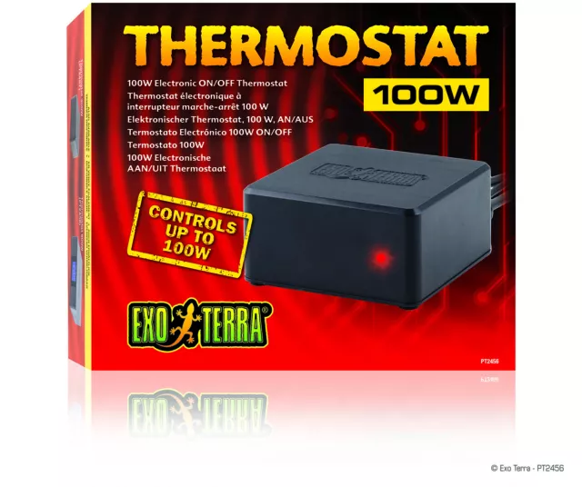 Exo Terra Thermostat für die genaue Kontrolle der Temperatur im Terrarium - 100W