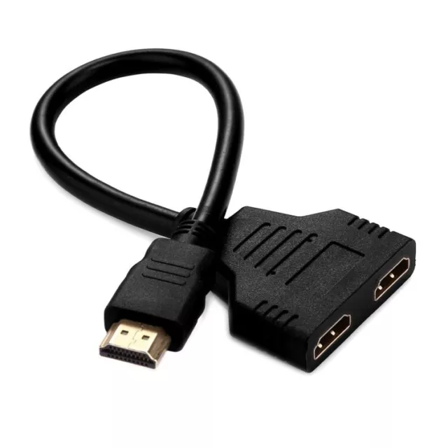 Adaptateur double HDMI 1 entrée mâle vers 2 sortie femelle - 30cm